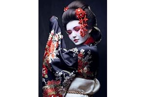 Reofrey 5D Diamond Painting Pittura Diamante Geisha Fiore Donna 5D Fai da Te Diamond Painting Trapano CompletoArtigianato Decorazione per Casa e Pareti 30x40cm