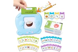 EIEVEY Cartes Flash Parlantes pour Tout-Petits de 1 2 3 4 5 6 Ans, Jouets éducatifs Tout-Petits de 1 à 6 Ans, 112 cartes/224 Mots Sons d'animaux Simulés Jouets d'apprentissage Audibles pour Les Enfants