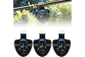 Nizirioo Lot de 3 détecteurs de touche électroniques sensibles pour la pêche - Indicateur lumineux - Avec indicateur lumineux LED - Facile à fixer