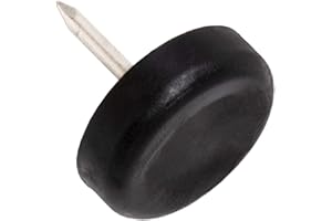 Adsamm® / 32 x Deslizante de plástico con clavo / Ø 20 mm / negro / redondas / Patas de muebles con clavo de la máxima calidad de Adsamm®