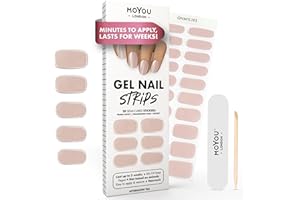 MOYOU LONDON Autocollants auto-adhésifs pour ongles en Gel Semi-durci, lampe UV/LED requise, 20 enveloppes de vernis à ongles en Gel, autocollants pour Nail Art - Afternoon Tea