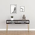 Redwud Huxley Console Tables Sofa Table Side Table Hallway Enteryway Living Room Wood Top & Metal Frame (Wenge/Golden) D.I.Y