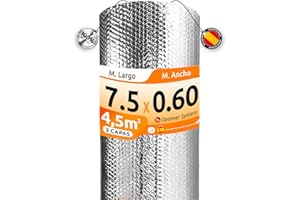 Optimer System | Isolante Termico Riduce il Freddo e il Calore | Pannelli Riflettenti per Termosifoni Riduce la Perdita di Calore | 7.5x0.60m | 4.5m²