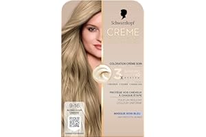 Schwarzkopf - Coloration Permanente - Creme Supreme- Resultat Couleur Uniforme - Coloration Creme Soin - Bonding - Pre-serum et Masque Soin - Couverture 100% Cheveux Blancs -9-16 -Blond Clair Cendré