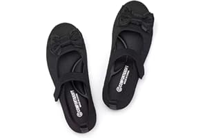 Frank Mully Mädchen-Kleiderschuhe Mary Janes Mädchen-Flats zum Reinschlüpfen, Ballerinas, Flache Party-Schulschuhe mit Schleife für Kleinkinder/kleine Kinder/große Kinder