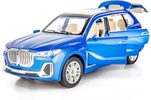TGRCM-CZ 1:24 compatible avec BMW X7 SUV modèle, objets de collection pour adultes, voiture à tirer en alliage moulé sous pression avec son et lumière jouet pour filles et garçons