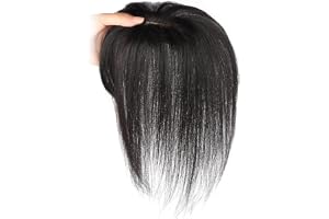 DRIMEE Hair Toppers Äkta människohår 9,8 tum långa människohår Toppers för tunt hår Kvinnor Silk Base Clip In Hårförlängninga