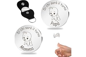 FUAKUIP Regalo Neomamma,Regali per Neogenitori,Regalo Neo Papà,Regalo Futura Mamma,Regali per Donne Incinte,Regalo Festa Della Mamma,Regali per Papà,Regalo Neonato,Regali Genitori,Moneta Decisionale Genitori