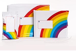 ODL PACKAGING Printed Mailing Bags Rainbow Design (Rainbow 17" x 24", 50 Bags)