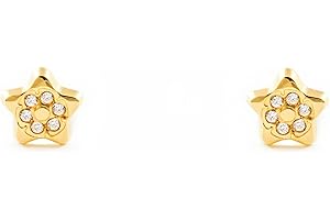 MONDE PETIT Pendientes Bebe o Niña Oro Estrella con circonitas