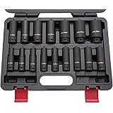 US Pro 1/2 inch deep hex socket set B1340, 16 pieces.