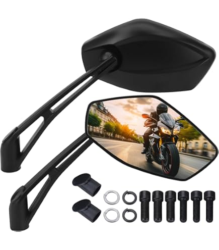 Rétroviseurs Moto De Guidon Latéraux 10 Mm Pour Motos Universelles
