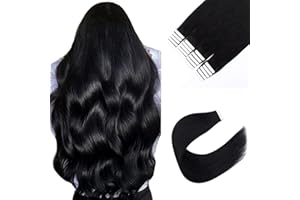 Sixstarhair Invisible Tape Extensions Echthaar #1 Schwarz 20 StüCk Kleber HaarverläNgerung Seamelss Tape In Extensions Echthaar Brasilianer Haar Extensions