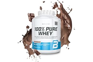BioTechUSA 100% Pure Whey | Proteine in polvere con BCAA e glutammina | Senza glutine, senza olio di palma | 21g di proteine per porzione, 2.27 kg, Cioccolato