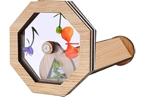POFET Kit de caleidoscopio DIY, caleidoscopio de Madera, Juguetes educativos Hechos a Mano, Juego de fabricación de caleidoscopio Giratorio mágico clásico (octágono)