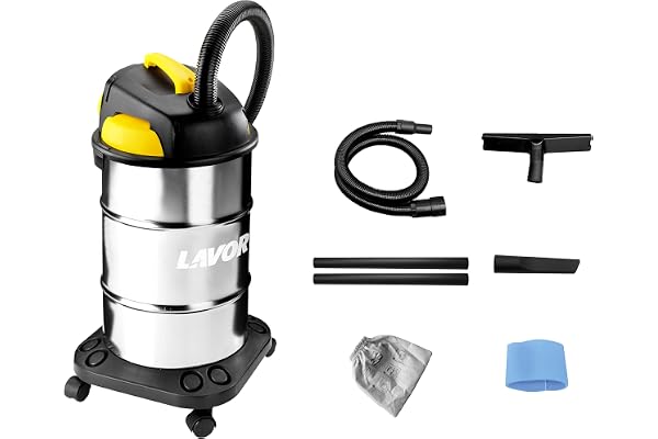 Lavor Aspirateur Eau et Poussière VAC 30 S, Réservoir en acier 30 litres, 18 kPa, 1200W max, Filtre en Tissu et Filtre Éponge compris