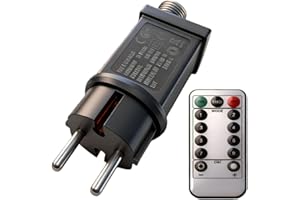 ‎AIFIZO AIFIZO Lichterkette Netzteil, 31V LED Netzteil für 20~750LEDs Lichterketten, Weihnachtsbaumlichter, Halloween Deko IP44 8 Lichtmodi für Niederspannungs-LED-Adapter, Lichterkette Stecker