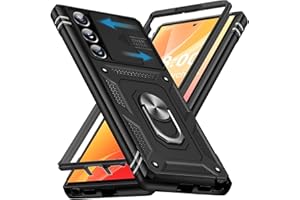 KOGENG Coque pour Samsung Galaxy S23 Ultra avec Verre Trempé, 360° Antichoc Étui de Militaire Protection Anneau Support Renforcée Armure Telephone Housse pour Samsung S23 Ultra 5G Case (Noir)
