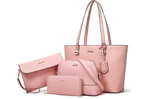 YTL Damen Handtasche Tote Shopper Groß Schultertasche Umhängetasche Geldbörse Kartenhalter Tasche 4-teiliges Set für Büro Schule Einkauf Reise Geschenk