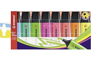 AEULN Stabilo Boss oryginalne markery, kolory pastelowe, 8 sztuk, 1