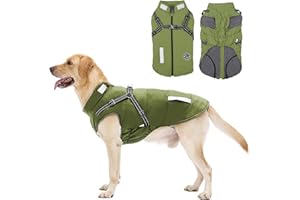 AISUOWA Cappotto Cane Invernale, Cappotto per Cani Impermeabile con Fodera in Pile Giacca Invernale Calda Lavabile con Strisce Riflettenti, Giacca Antivento per Cani di Piccola Taglia Grande Media