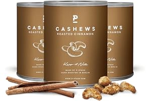 ‎P-STASH P-STASH Cashew Zimt Zucker, Gebrannte Cashewkerne 3x55g, fettfreie Trommelröstung, Nussmischung mit einzigartigen Gewürzkombinationen, Premium Nuts made in Berlin