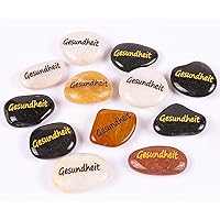 RockImpact 12 Stück Gesundheit Steine mit Spruch Glück Gravierte Steine Gravur Inspirierende Steine Glücksbringer…