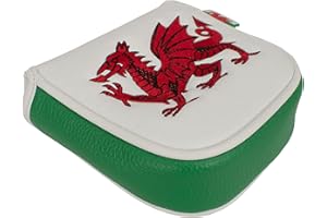 Asbri Golf Gales Mallet - Cubierta para Putter, Color Blanco, Rojo, Verde
