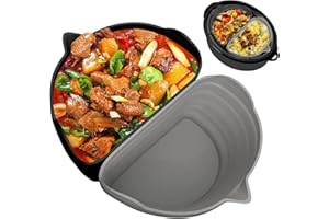 ALAANER Slow Cooker Liner , ungiftig, sicher, wiederverwendbar und auslaufsicher, Slow Cooker Silikon-Liner 6QT~8QT Slow Cooker (Schwarz+Grau)