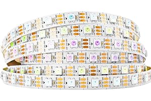 BTF-LIGHTING 16,4 ft 5 m WS2812b 60LEDs/pixels/m Flexible individuellement adressable LED bande sommeil couleur non étanche DC5V