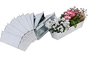 UNUS Nature by Kolibri Lot de 12 Pots de Fleurs, jardinière en Zinc en palettes, bac à Fleurs pour l'extérieur & Balcon 38x12x9cm