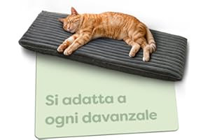 Knupis Tappetino per Davanzale Finestra Gatti 90x28cm – Autoriscaldante senza Elettricità - Morbido e Fonoassorbente – Rivestimento Lavabile – con Fondo Antiscivolo – Grigio