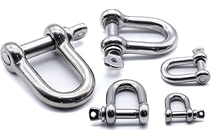 J CLARKE MARINE Stainless steel D shackle A4 316 marine grade - Other sizes/quantities available - (M8, 1)