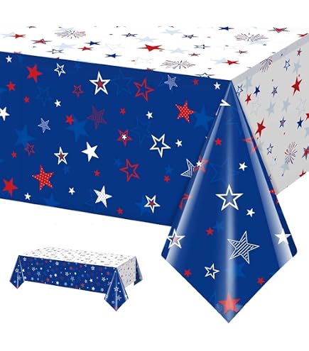 4th of July Tablecloth, Patriotic Tablecloth Rectangle 59x59 inch, Red and Blue Stars Indoor or Outdoor American Flag Independence Day Kitchen Table 4th of July Tablecloth, Patriotic Tablecloth Rectangle 59x59 inch, Red and Blue Stars Indoor or Outdoor American Flag Independence Day Kitchen Table
