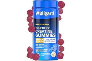 Wellgard Creatine Gummies - Vegan, 3000mg True Dose Creatine Monohydrate Gummies, Increases Physical Performance, Lab Certificate on Product Page, 90 Gummies