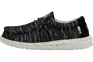 Hey Dude Wally Youth Stretch, Moc Toe Shoes, Black, 36 EU