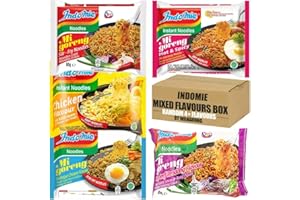 Indomie Mixed Flavours HALAL, 40 Packs Case (Original, Pedas, Rendang, Chicken, BBQ Chicken, etc.) | 4+ Flavours Selected by WaNaHong