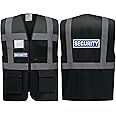 Security Blue Badge Yellow Zipped Hi Vis Viz Safety Vest Waistcoat Reflective High Visibility EN471 BS