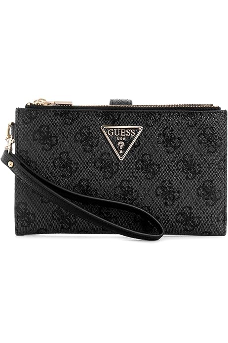 Portafoglio GUESS Laurel M 4G Design Double Zip Around, Logo Dovè