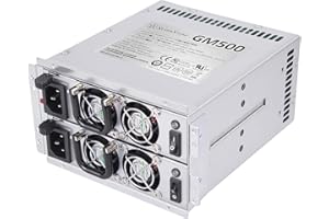 Silverstone GM500-S, nadmiarowy mini akumulator zasilający 500 W+500 W 80 Plus srebrny, SST-GM500-S