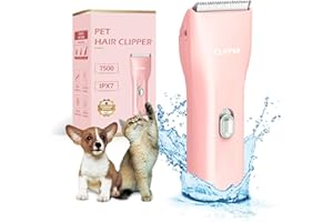 Favrison Dog Clippers Professional for Thick Hair,Powerful Electric Dog Hair Clipper Pet Grooming Kit with Detachable Blade,Cordless Cat Clippers for Small Pets(Pink)
