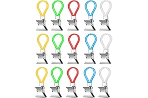 LMOGWL 15 pezzi Clip in metallo per asciugamani da tè, clip a gancio per asciugamani colorate, clip in ferro per la conservazione degli asciugamani, per la casa, il bagno e la cucina (5 colori)