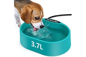 Diealles Shine Podgrzewana Miska na Wodę dla Psów i Kotów, 3,7 L, Ochrona Przed Zamarzaniem, 2 M Kabel Zapobiegający Biciu