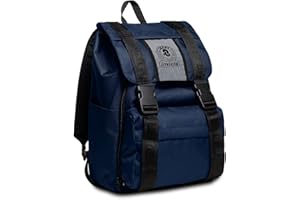 Invicta Zaino Ufficio Square, Zaino Estensibile con Tasca Porta PC Portatile Fino a 14" e Tasca Porta Borraccia, Scuola, Lavoro, Unisex