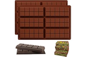 YXHZVON Silikonowa forma do czekolady, 2 sztuki, 6 zagłębień, nie zawiera BPA, do czekolady, praliny, słodyczy