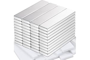 MAGXCENE 40pcs Aimants Néodyme Rectangulaires Aimant Frigo 40 x 10 x 3 mm Aimants de Terre Rares Aimant Puissant pour Tarmaire de Cuisine, Tableau Blanc, Tableau Magnétique, Bureau