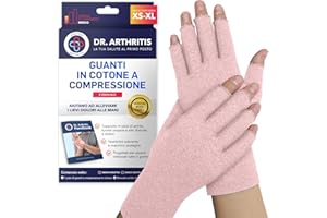 DR. ARTHRITIS Guanti per Artrosi alle Mani Ideati da Medici – Tutore Tunnel Carpale per Alleviare Intorpidimento, Gonfiore e Infiammazioni – Guanti a Compressione, Senza Dita e in Morbido Cotone (1 Paio, Taglia XS)