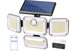FAYIBUY Lampe Solaire Extérieur avec Détecteur de Mouvement 333 LED, IP65 Étanche Projecteur Extérieur, 3 Modes Lumière Solaire Spot Solaire Angle d'éclairage 240°Applique Murale
