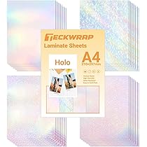 Carta Adesiva Olografica Trasparente A4 - 28 Fogli, Per Artigianato, Scrapbooking E Decorazioni