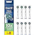 Oral-B Pro Cross Action Electric Toothbrush Head, X-Shape and Angled Bristles for Deeper Plaque Removal, Pack of 8 Toothbrush Heads, White